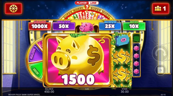 Bigger Piggy Bank Super Wheel grote winst