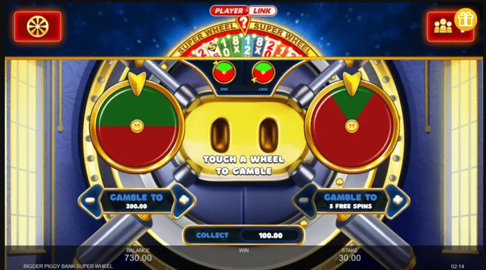 Bigger Piggy Bank Super Wheel minigame